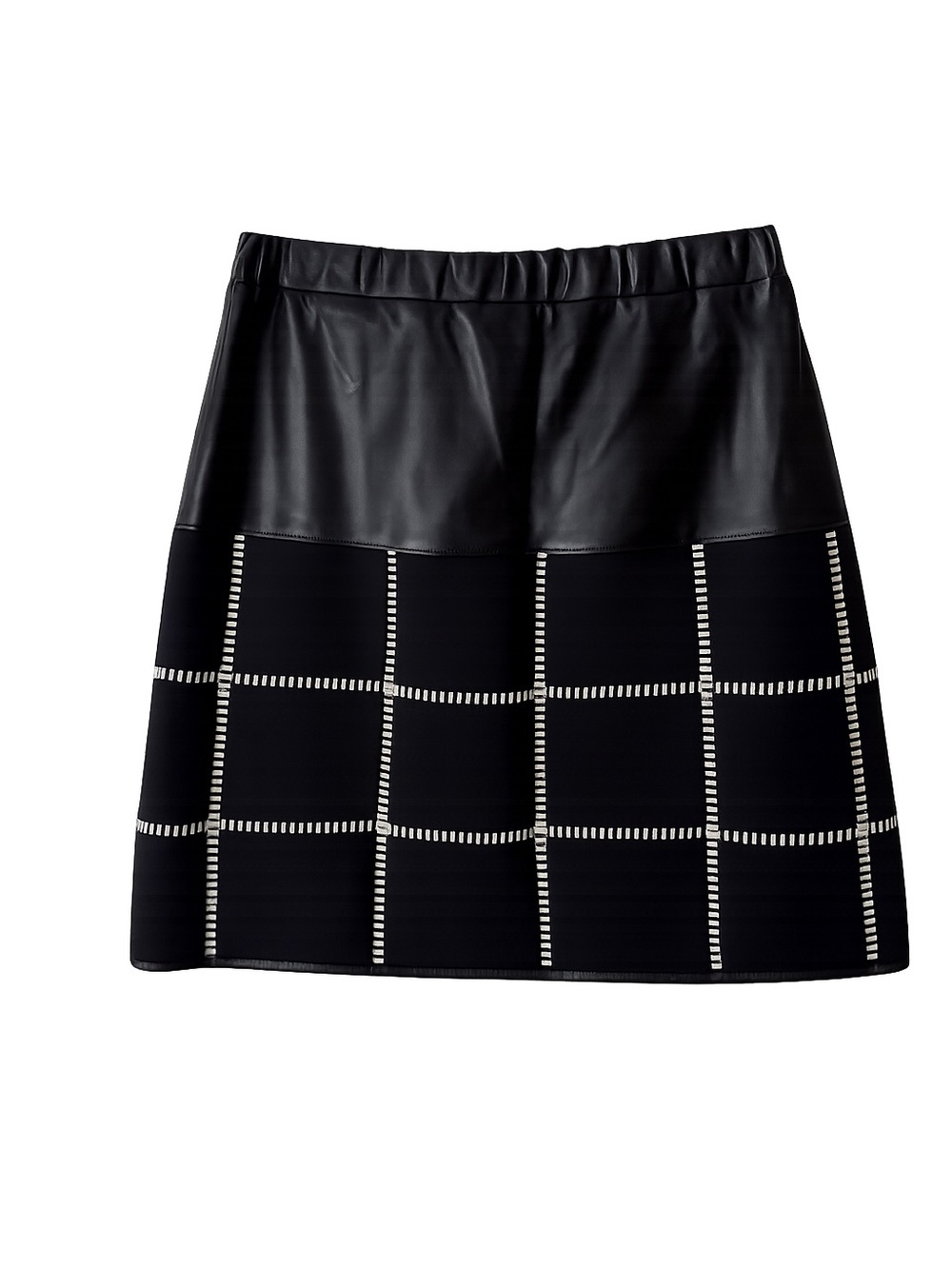 Sachin & Babi Black Faux Leather Windowpane Mini Skirt Women’s Size 4